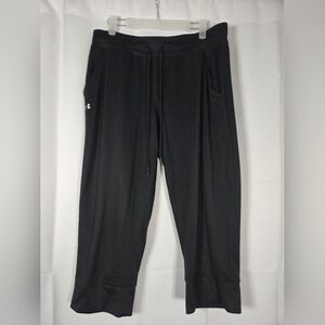 Under Armour Loose Fit Athletic HeatGear Capri Jogger Black Pants Women's Size L